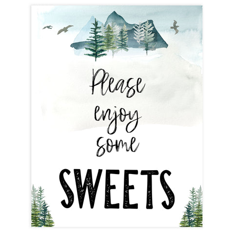 sweets baby shower table sign, Adventure baby decor, printable baby table signs, printable baby decor, baby adventure table signs, fun baby signs, baby adventure fun baby table signs