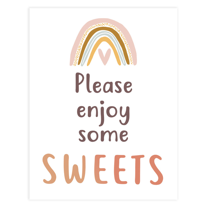 sweets baby table sign, Boho rainbow baby decor, printable baby table signs, printable baby decor, baby boho rainbow table signs, fun baby signs, baby boho rainbow fun baby table signs