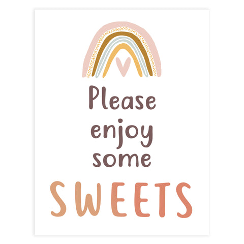 sweets baby table sign, Boho rainbow baby decor, printable baby table signs, printable baby decor, baby boho rainbow table signs, fun baby signs, baby boho rainbow fun baby table signs