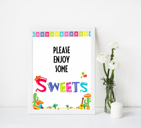 sweets baby shower table signs, sweets baby signs, Mexican fiesta baby decor, printable baby table signs, printable baby decor, baby Mexican fiesta table signs, fun baby signs, baby fiesta fun baby table signs