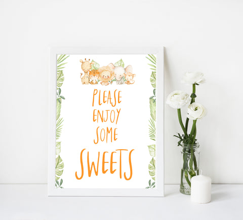 sweets baby shower table signs, Safari animals baby decor, printable baby table signs, printable baby decor, baby safari animals table signs, fun baby signs, baby safari animals fun baby table signs