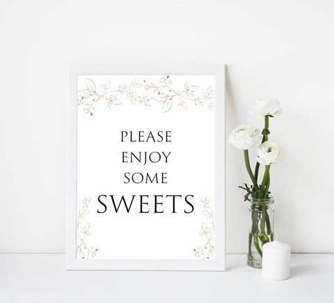 sweets baby shower table signs, Gold leaf baby decor, printable baby table signs, printable baby decor, baby gold leaf table signs, fun baby signs, baby gold leaf fun baby table signs