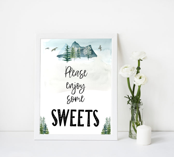 sweets baby shower table sign, Adventure baby decor, printable baby table signs, printable baby decor, baby adventure table signs, fun baby signs, baby adventure fun baby table signs