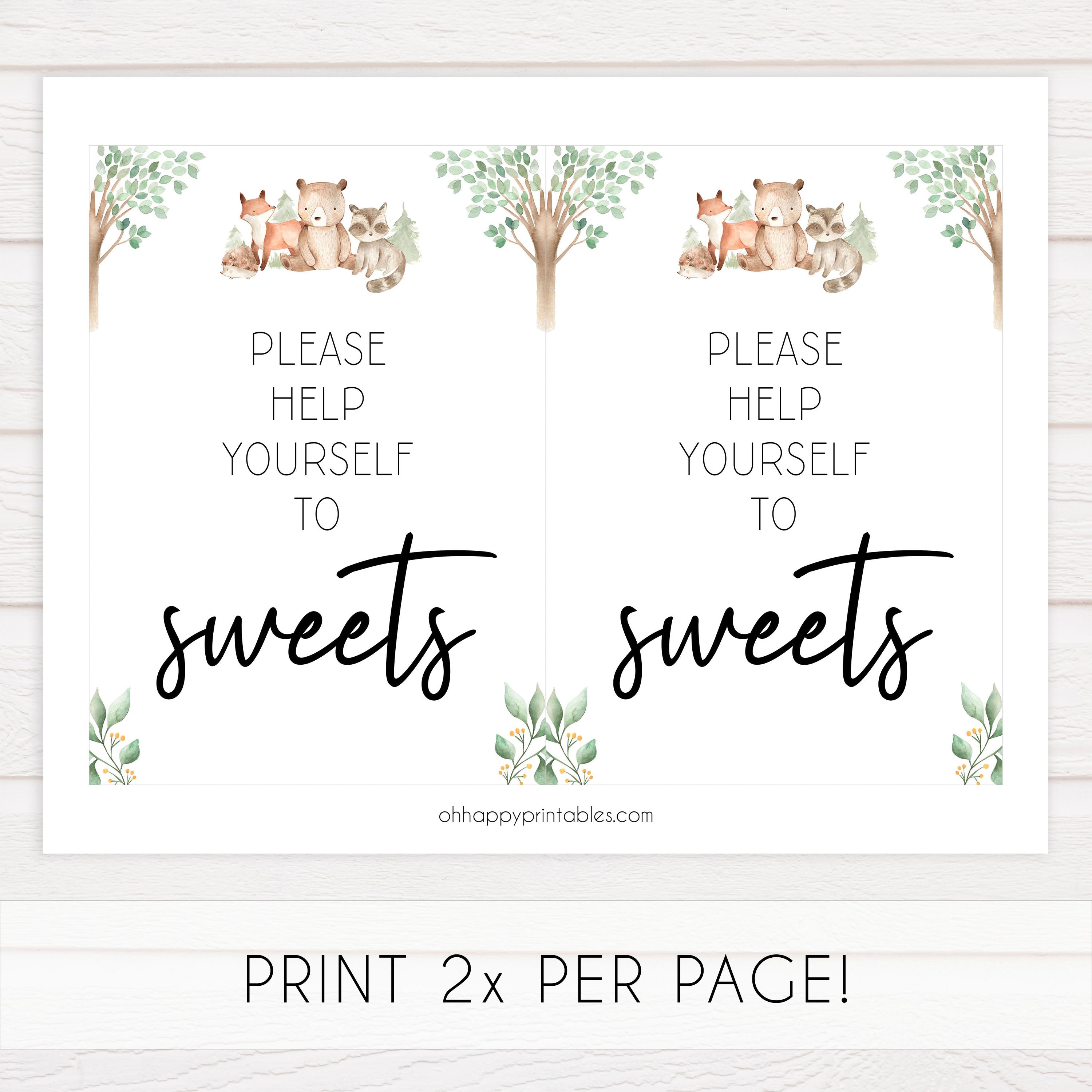 sweets baby shower table signs, Woodland animals baby decor, printable baby table signs, printable baby decor, baby woodland animals table signs, fun baby signs, baby woodland animals fun baby table signs