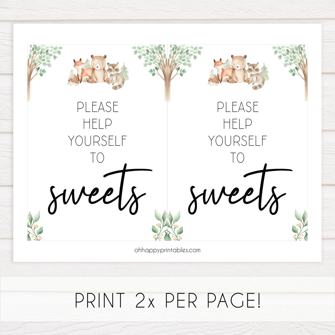 8 baby shower signs, Woodland animals baby decor, printable baby table signs, printable baby decor, baby woodland animals table signs, fun baby signs, baby woodland animals fun baby table signs