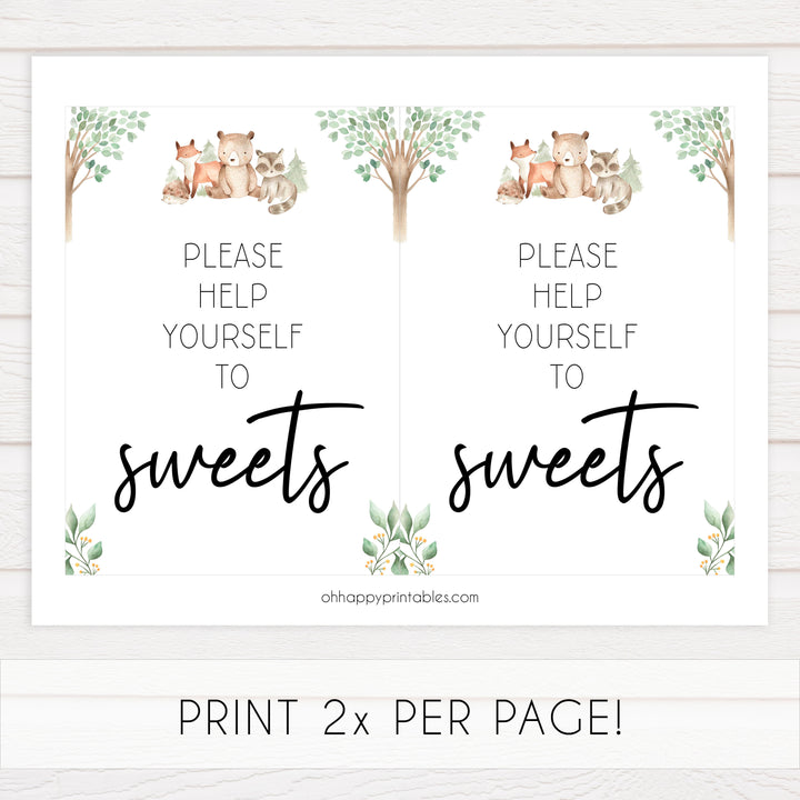 8 baby shower signs, Woodland animals baby decor, printable baby table signs, printable baby decor, baby woodland animals table signs, fun baby signs, baby woodland animals fun baby table signs