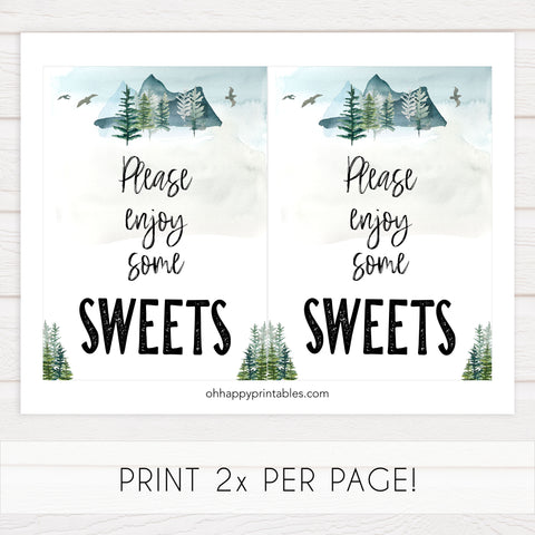 sweets baby shower table sign, Adventure baby decor, printable baby table signs, printable baby decor, baby adventure table signs, fun baby signs, baby adventure fun baby table signs