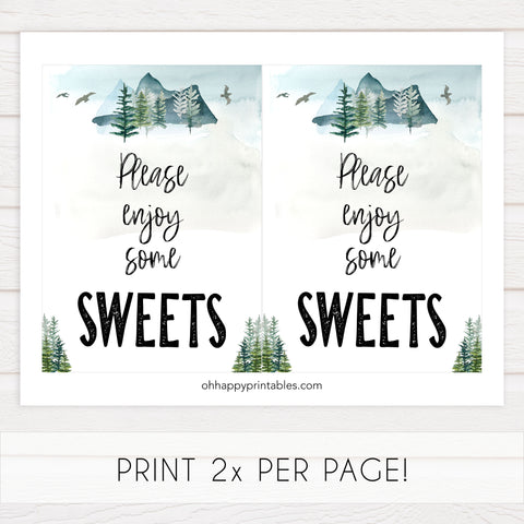 sweets baby shower table sign, Adventure baby decor, printable baby table signs, printable baby decor, baby adventure table signs, fun baby signs, baby adventure fun baby table signs