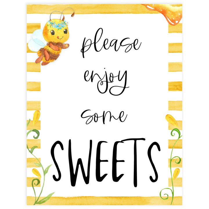 sweets baby table signs, sweets baby shower, Mommy to bee baby decor, printable baby table signs, printable baby decor, mommy bee table signs, fun baby signs, mummy bee fun baby table signs