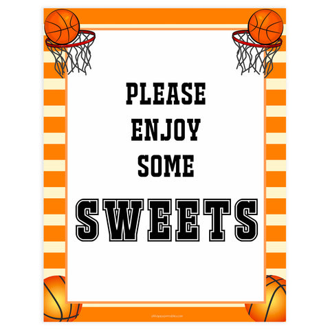 sweets baby table  sign, sweets baby sign, Basketball baby decor, printable baby table signs, printable baby decor, Basketball table signs, fun baby signs, Basketball fun baby table signs