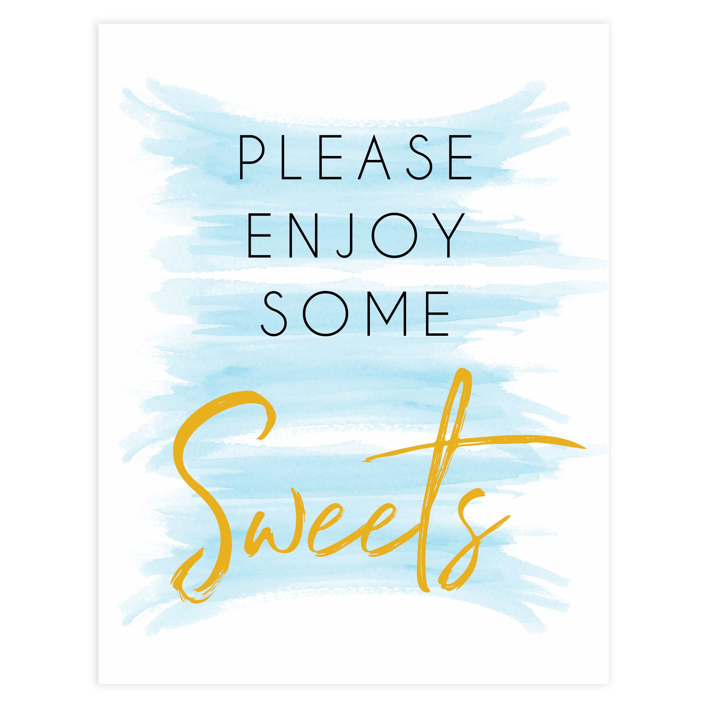 Sweets baby shower signs, printable baby shower signs, fun baby signs, blue baby shower signs