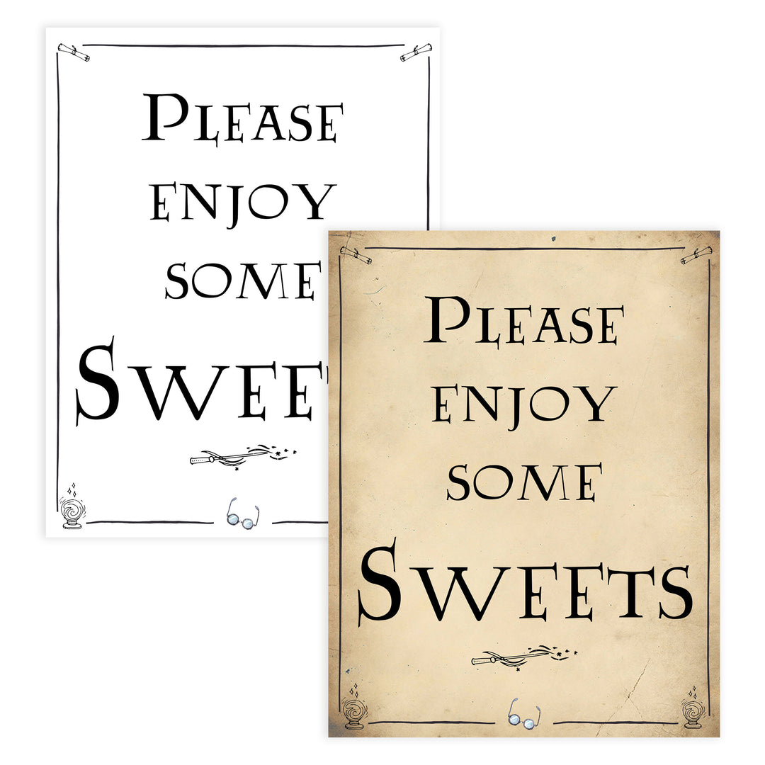 Sweets Inside Sign Sweets Sign - Wizard Printable Baby Shower Signs – OhHappyPrintables