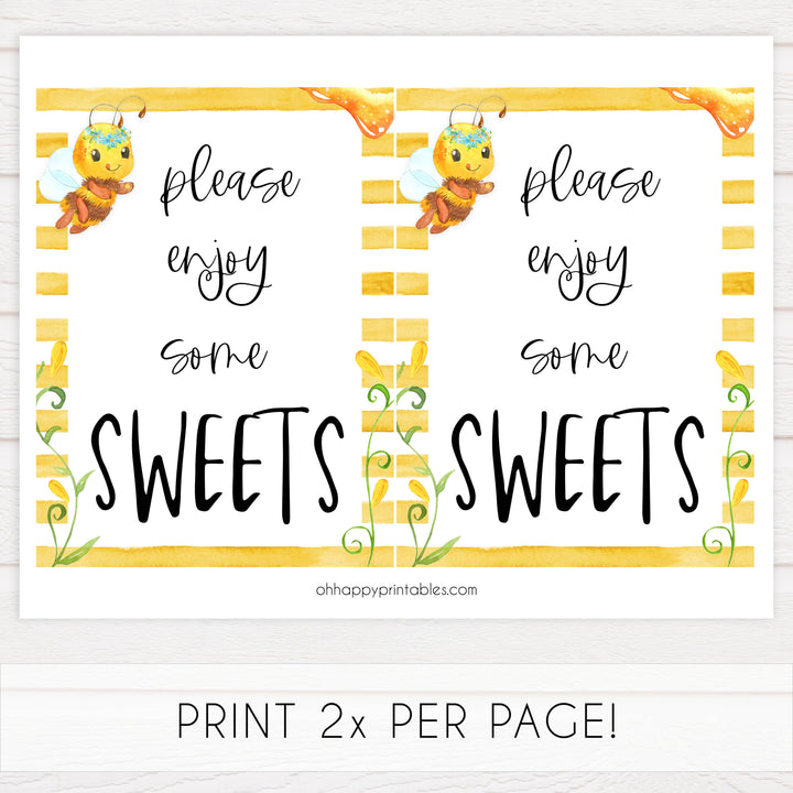 sweets baby table signs, sweets baby shower, Mommy to bee baby decor, printable baby table signs, printable baby decor, mommy bee table signs, fun baby signs, mummy bee fun baby table signs