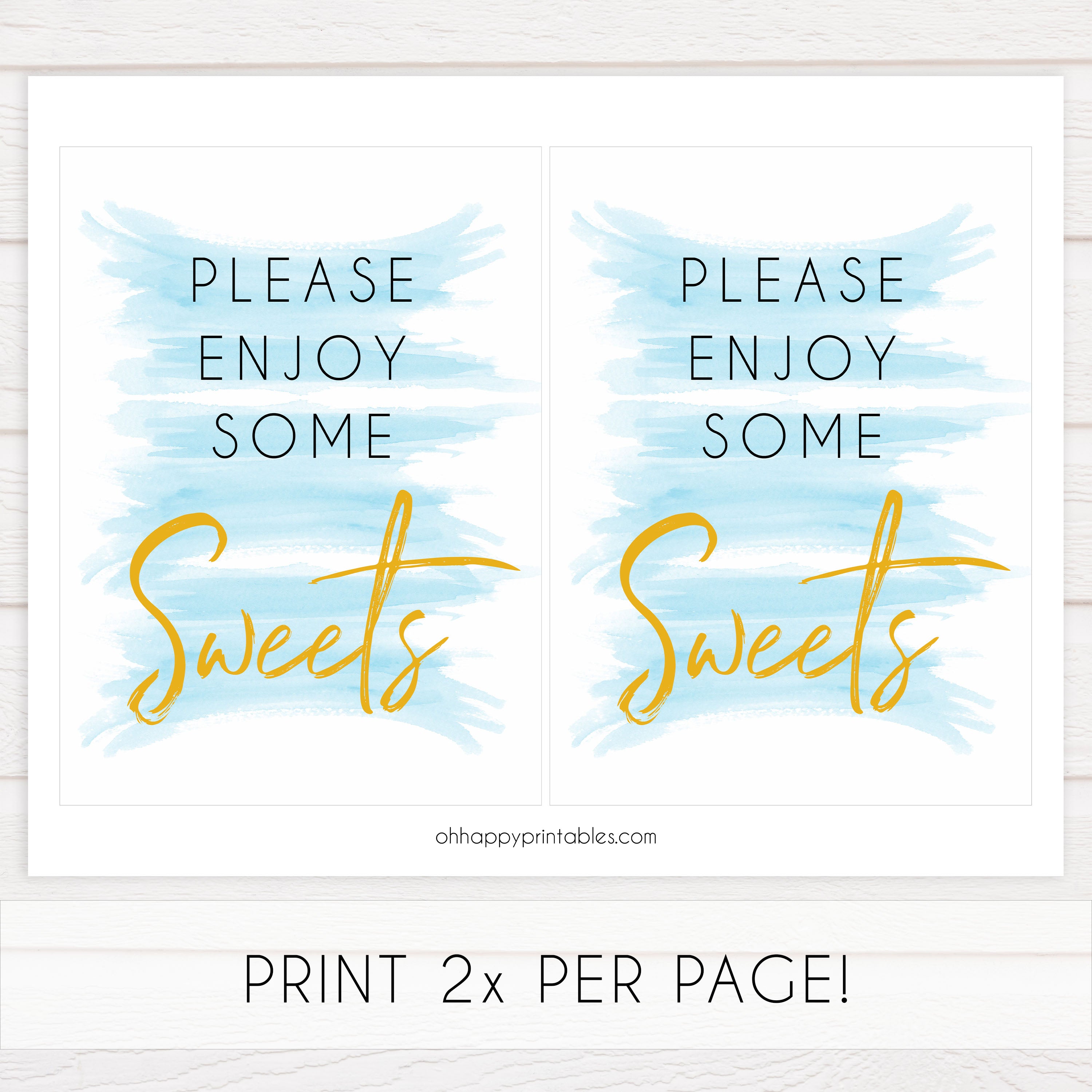Sweets baby shower signs, printable baby shower signs, fun baby signs, blue baby shower signs