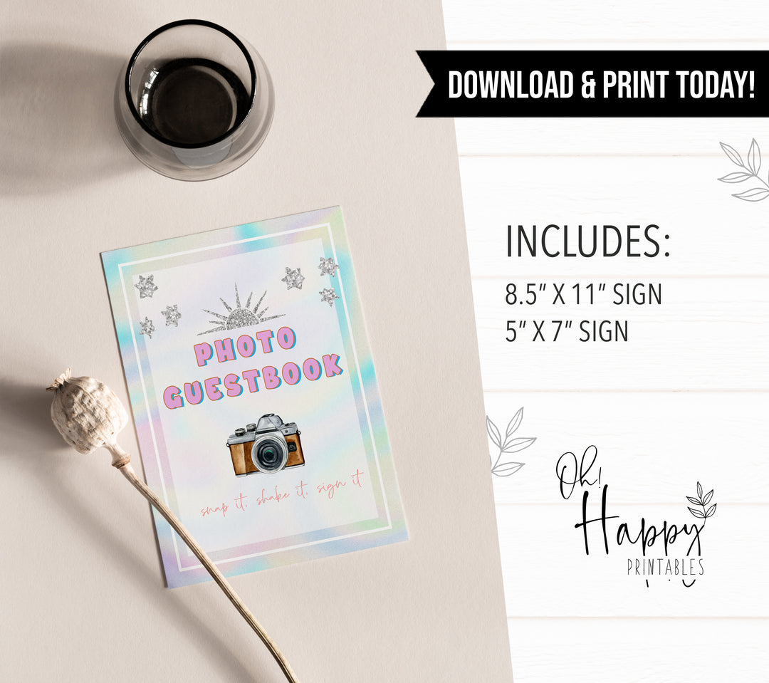 photo guestbook sign, Space cowgirl bridal shower games, printable bridal shower games, bridal games, bridal shower games, disco bridal games