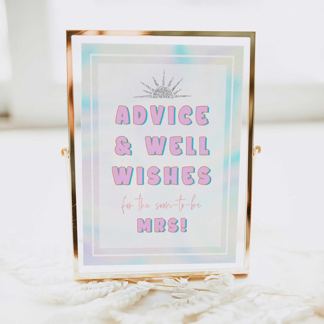 advice and well wishes signs, Space cowgirl bridal shower games, printable bridal shower games, bridal games, bridal shower games, disco bridal games