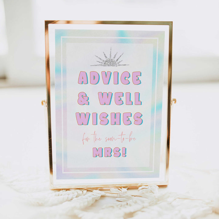 advice and well wishes signs, Space cowgirl bridal shower games, printable bridal shower games, bridal games, bridal shower games, disco bridal games