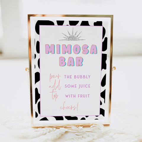 mimosa bridal table sign, Space cowgirl bridal shower games, printable bridal shower games, bridal games, bridal shower games, disco bridal games