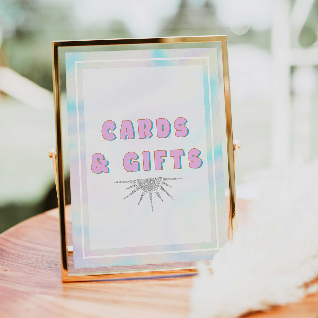 cards and gifts table sign, Space cowgirl bridal shower games, printable bridal shower games, bridal games, bridal shower games, disco bridal games