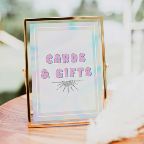 cards and gifts table sign, Space cowgirl bridal shower games, printable bridal shower games, bridal games, bridal shower games, disco bridal games