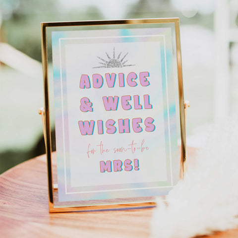 advice and well wishes signs, Space cowgirl bridal shower games, printable bridal shower games, bridal games, bridal shower games, disco bridal games