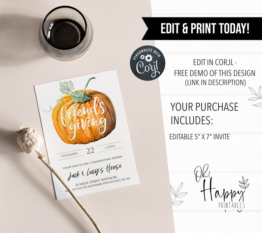 editable thanksgiving invitations, printable thanksgiving invitations, thanksgiving invites, friendsgiving invitations, thanksgiving feast