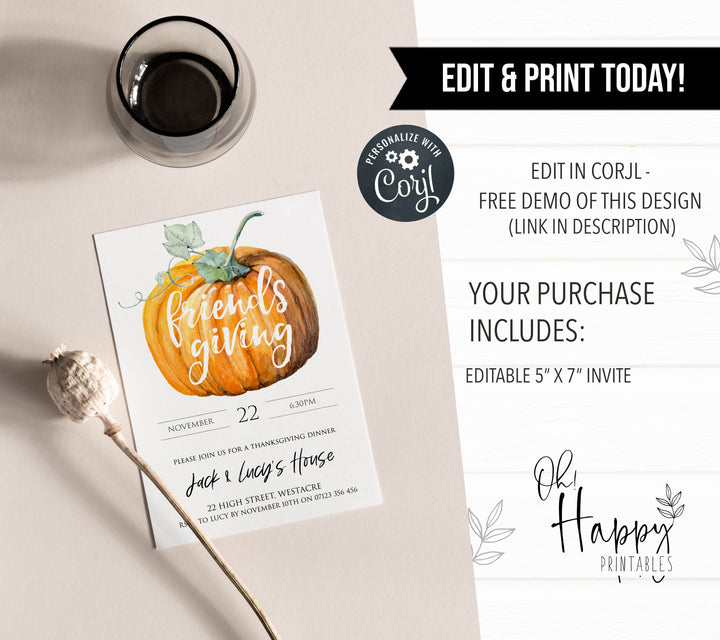 editable thanksgiving invitations, printable thanksgiving invitations, thanksgiving invites, friendsgiving invitations, thanksgiving feast
