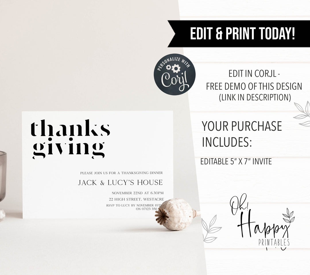 editable thanksgiving invitations, printable thanksgiving invitations, thanksgiving invites, friendsgiving invitations, thanksgiving feast