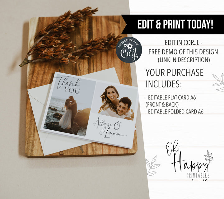 editable thank you card, printable thank you card, CALLIGRAPHY editable wedding invitation suite, editable wedding stationery, printable wedding stationery, modern wedding items, wedding save the dates