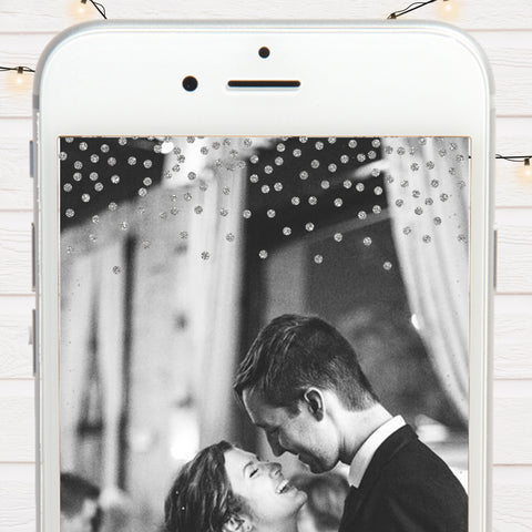 White Hearts & Silver Wedding Snapchat Filter