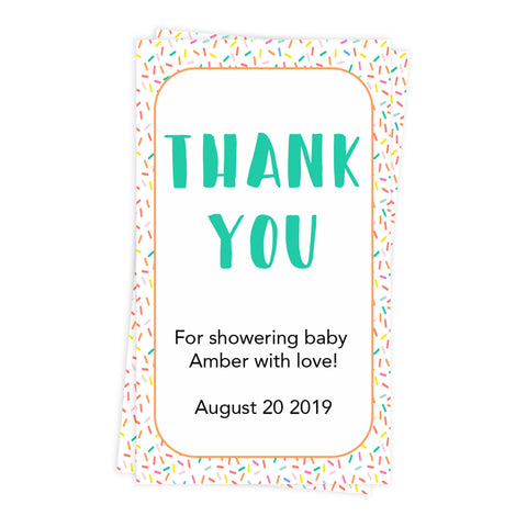 printable baby shower thank you tags, editable baby shower thank you tags, baby sprinkle thank you tags, baby sprinkle ideas