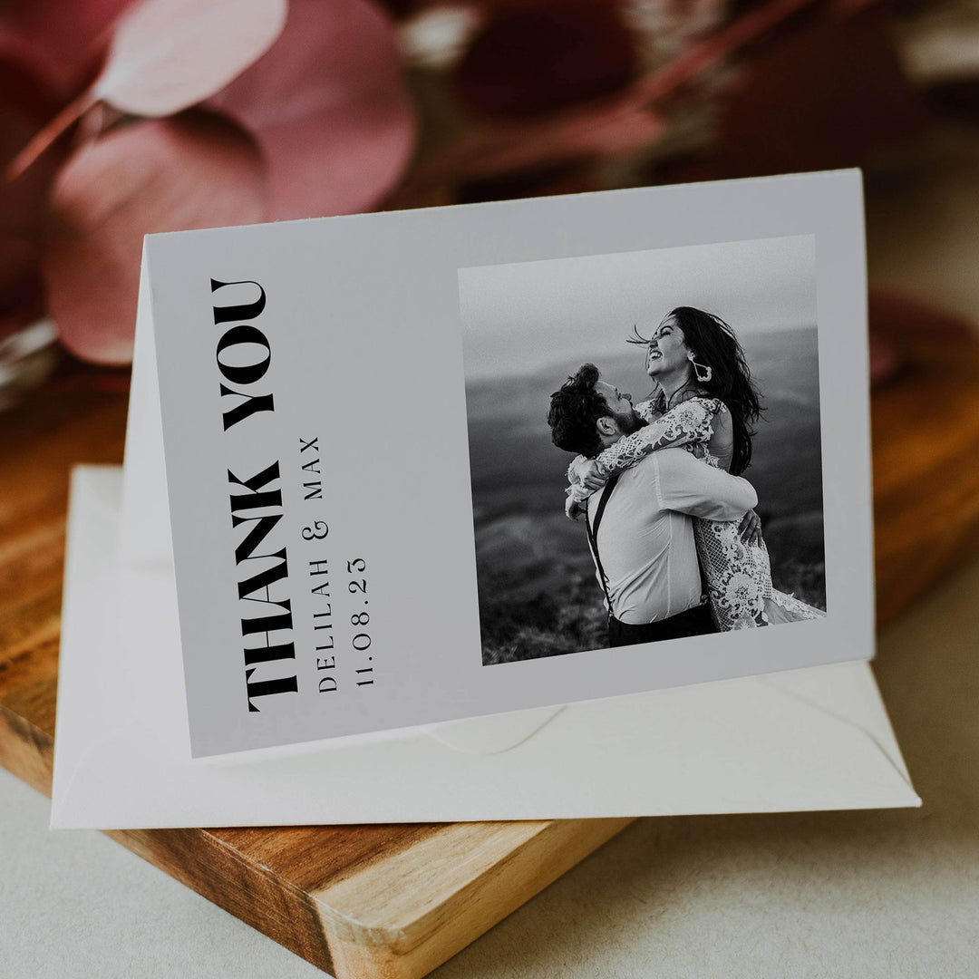 editable wedding thank you card, printable wedding thank you cards, grey modern wedding invitation suite, editable wedding stationery, printable wedding stationery, modern wedding items, wedding save the dates