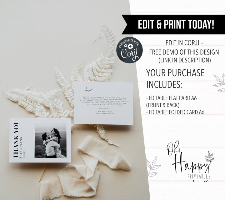 editable wedding thank you cards, printable wedding thank you card, editable wedding invitation suite, editable wedding stationery, printable wedding stationery, modern wedding items, wedding save the dates