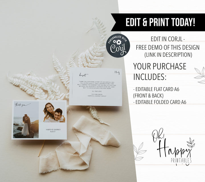 editable wedding thank you card, printable wedding thank you cards, Simple modern wedding invitation suite, editable wedding stationery, printable wedding stationery, modern wedding items, wedding save the dates
