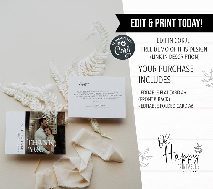 editable wedding thank you card, 70s Style wedding invitation suite, editable wedding stationery, printable wedding stationery, modern wedding items, wedding save the dates