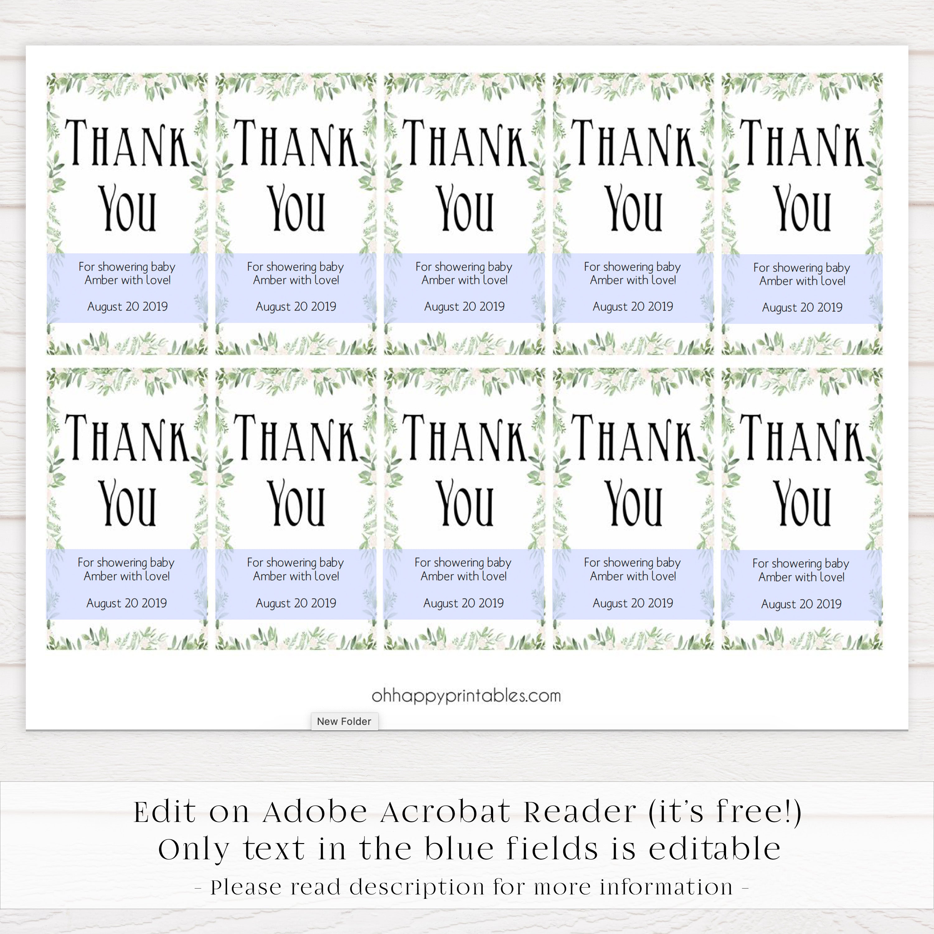 Free Printable Baby Shower Thank You Tags Free Printable Baby Shower Thank You Tags