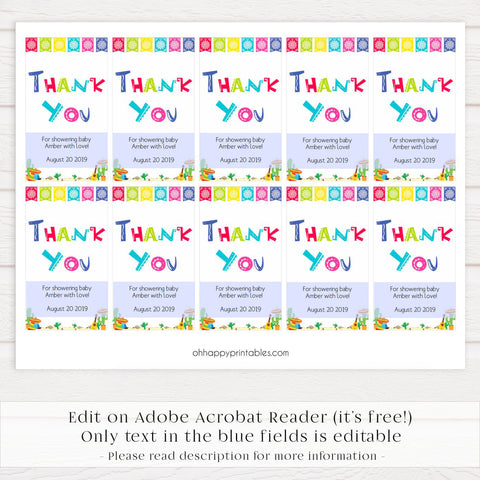 editable baby thank you tags, printable baby thank you tags,  Printable baby shower games, Mexican fiesta fun baby games, baby shower games, fun baby shower ideas, top baby shower ideas, fiesta shower baby shower, fiesta baby shower ideas
