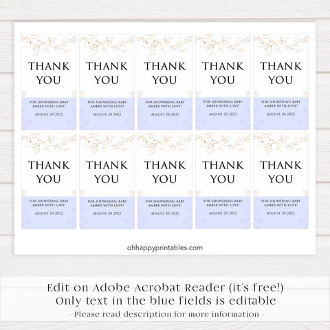 Thank you tags, Printable baby shower games, gold leaf baby games, baby shower games, fun baby shower ideas, top baby shower ideas, gold leaf baby shower, baby shower games, fun gold leaf baby shower ideas