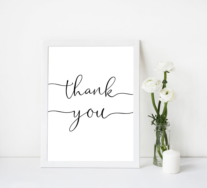 Minimalist bridal shower signs, thank you sign, printable bridal signs, printable bridal decor, minimalist bridal decor, bridal decor, bridal table signs