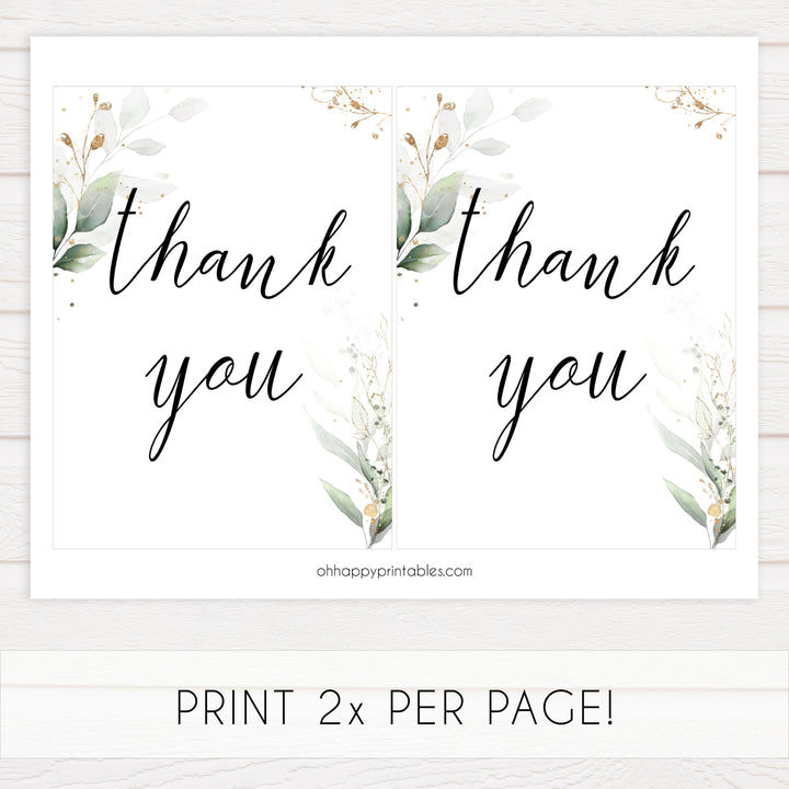 thank you bridal sign, Printable bridal shower signs, greenery bridal shower decor, gold leaf bridal shower decor ideas, fun bridal shower decor, bridal shower game ideas, greenery bridal shower ideas