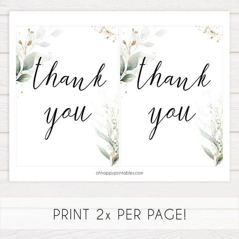 thank you bridal sign, Printable bridal shower signs, greenery bridal shower decor, gold leaf bridal shower decor ideas, fun bridal shower decor, bridal shower game ideas, greenery bridal shower ideas