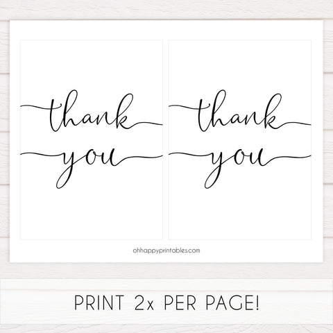 Minimalist bridal shower signs, thank you sign, printable bridal signs, printable bridal decor, minimalist bridal decor, bridal decor, bridal table signs