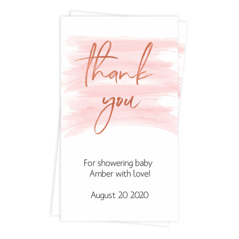 thank you tags, editable baby thank you tags, printable baby thank you tags, pink baby shower decor, pink baby tags, pink baby shower ideas