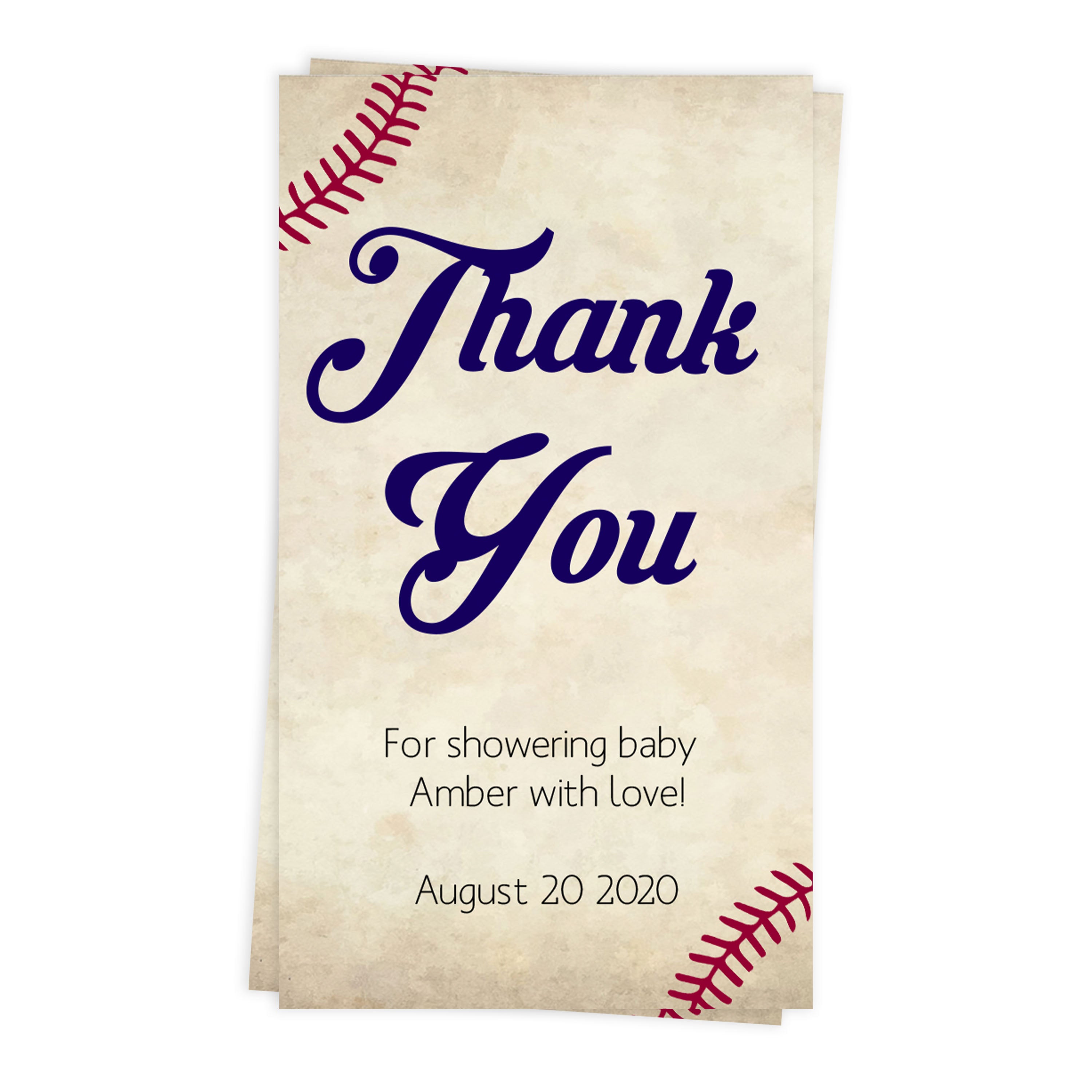 Baseball Baby shower thank you tags, editable baby thank you tags, printable baby shower thank you tags, baseball baby shower decor, fun baseball baby shower ideas