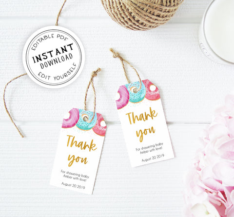 editable thank you tags, baby thank you tags, Printable baby shower games, donut baby games, baby shower games, fun baby shower ideas, top baby shower ideas, donut sprinkles baby shower, baby shower games, fun donut baby shower ideas