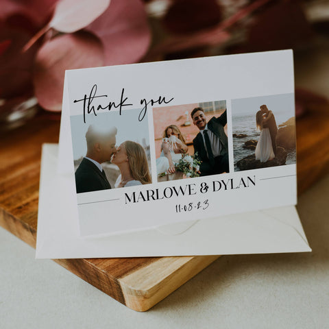 editable wedding thank you card, printable wedding thank you card, modern wedding thank you card