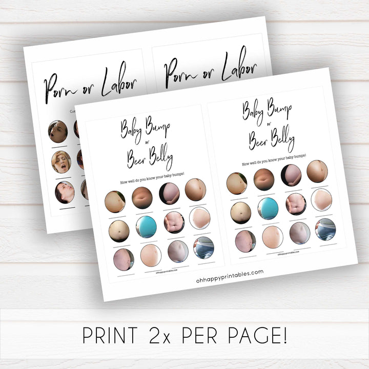 porn or labour baby game, labor or porn baby games, baby bump or beer belly baby games, funny baby games, popular baby games, hilarious baby gamestwin baby shower games, porn or labour, baby bump or beer belly, gender neutral baby games