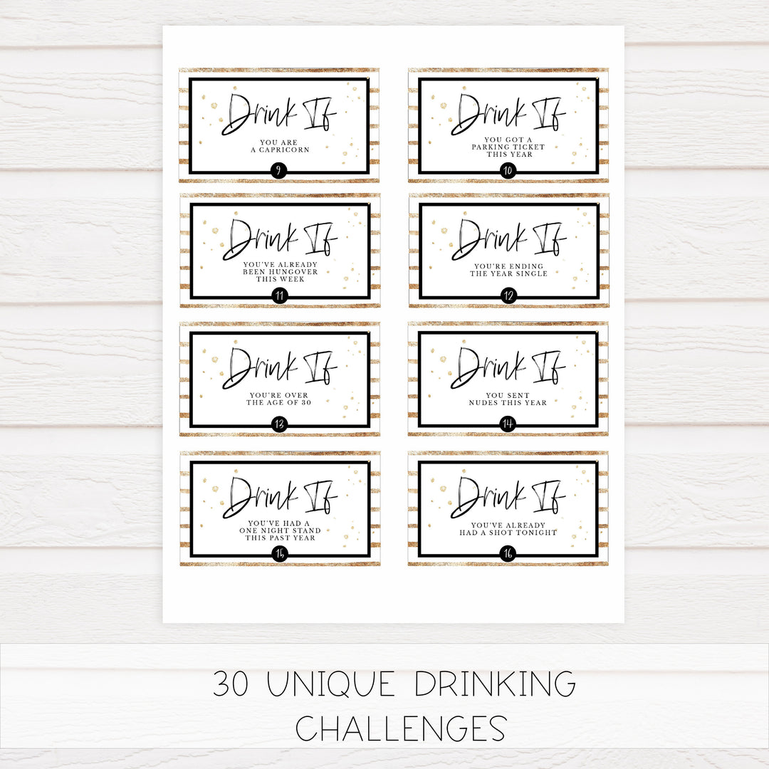 drink if new years eve game, printable new years eve games, new years eve, party games
