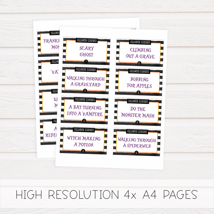 halloween charades game, halloween party games, halloween games, fun halloween games, kids halloween games