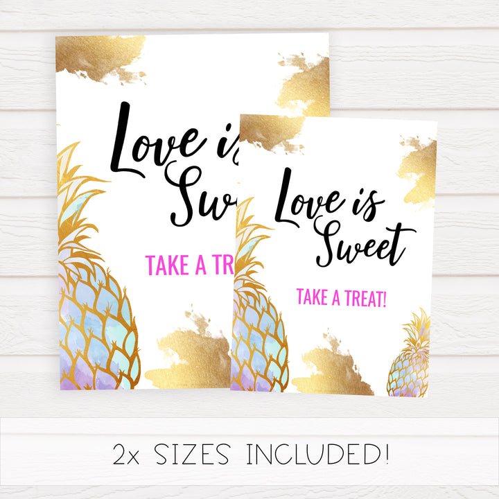 Love is Sweet Sign - Gold Pineapple